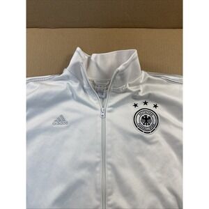 Adidas Track Jacket Mens XL Deutscher Fussball Bund White Full Zip Deutschland